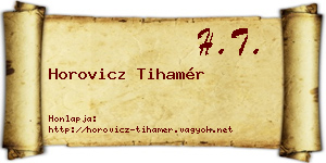 Horovicz Tihamér névjegykártya